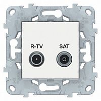 Розетка TV-FM-SAT UNICA NEW, проходная, белый | код. NU545618 | Schneider Electric